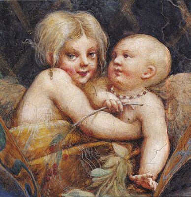 chauffage de Diane et Atteone Parmigianino peint à fresque